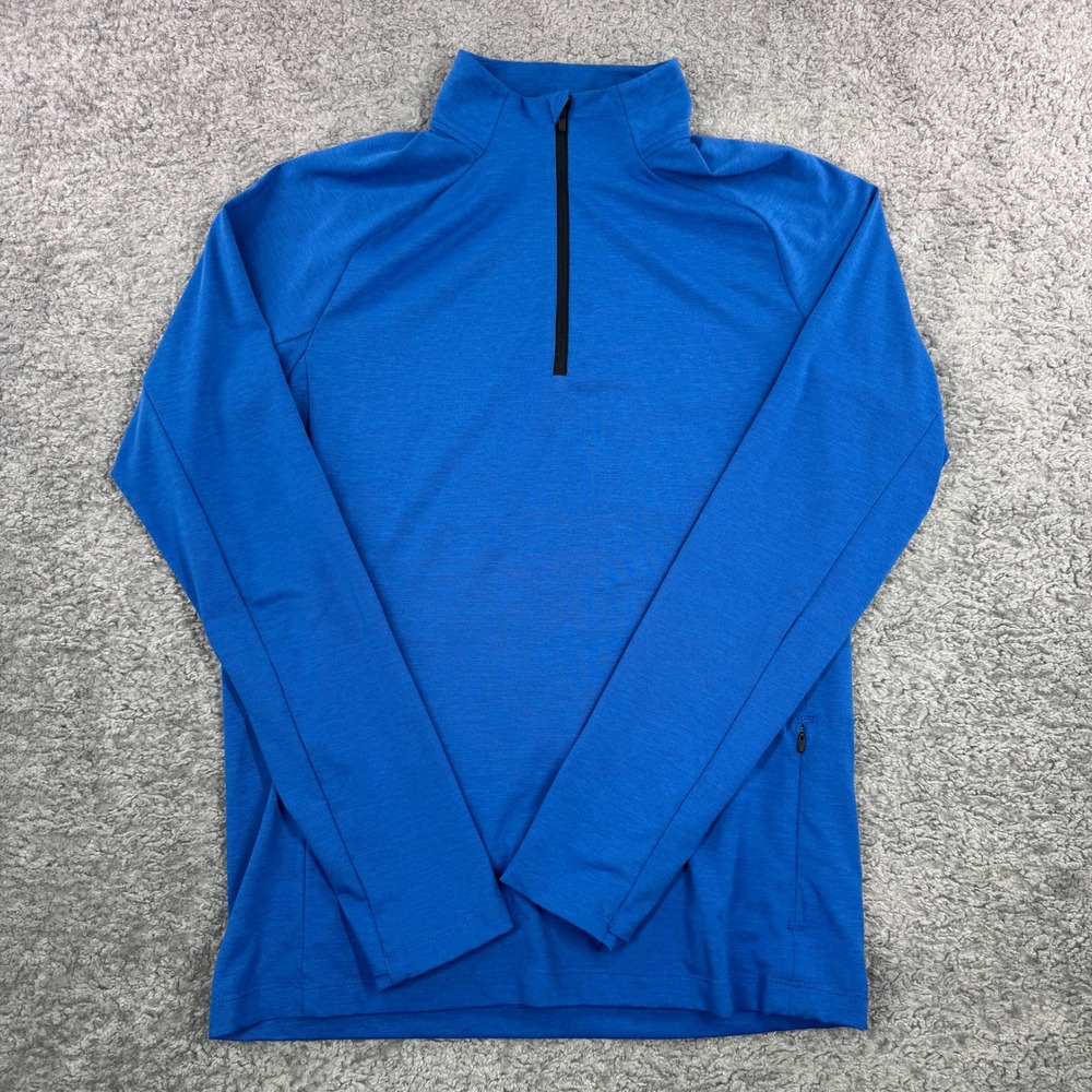 REI Co-op Mens Small Blue Quarter Zip Pullover Long Sleeve Hiking Shirt 176210